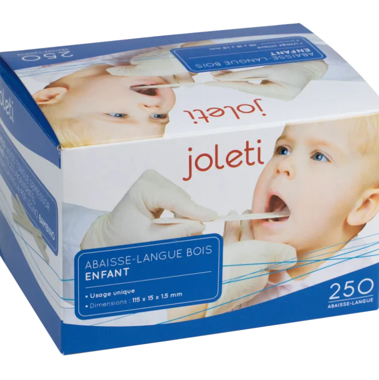 Abaisse-langues en bois Joleti pour enfants (boite de 250)