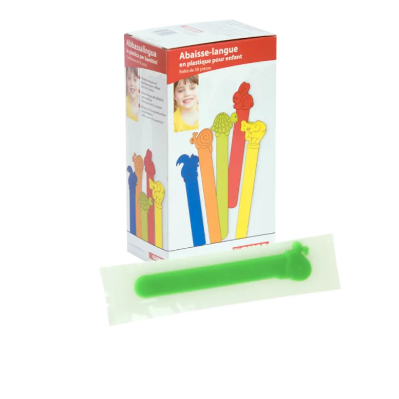 Abaisse-langues en plastique Gima pour enfants (boite de 50)