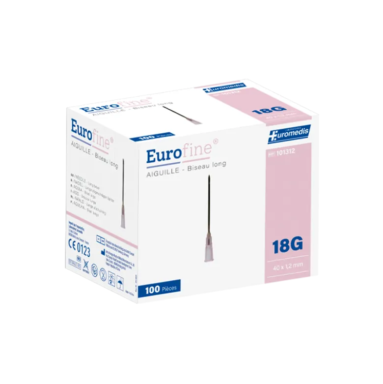 Aiguilles hypodermiques stériles à usage unique Eurofine (Boîte de 100)
