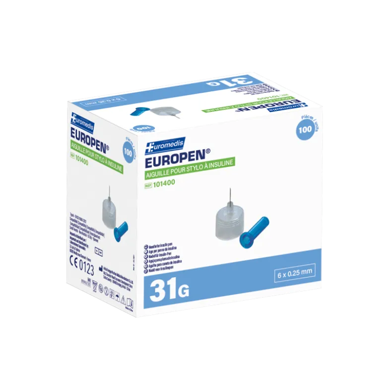 Aiguilles pour stylo à insuline Europen (boite de 100)