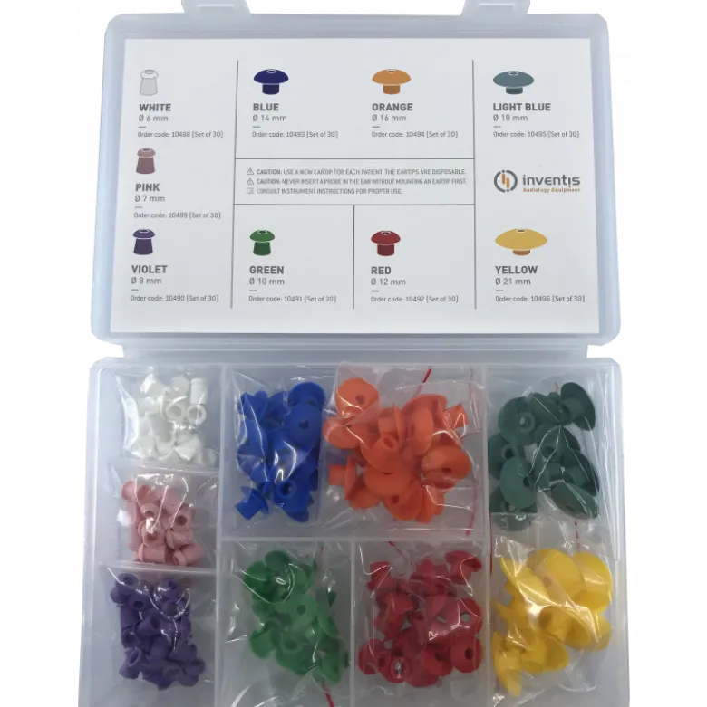 Assortiment d'embouts pour tympanomètres Inventis (boite de 160)