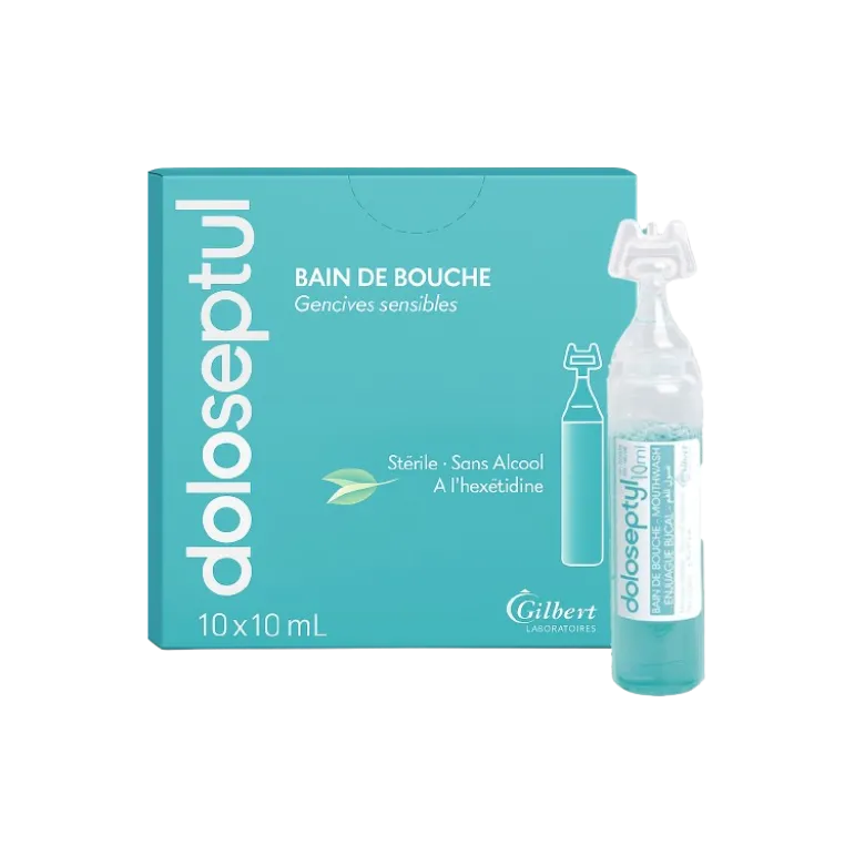 Bain de bouche Laboratoires Gilbert Doloseptyl (10 unidoses de 10ml)