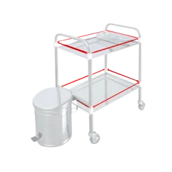 Barres de protection pour chariot Lancart (2 plateaux) - inox