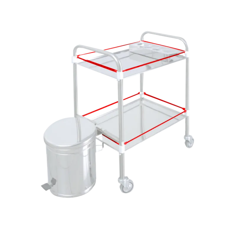 Barres de protection pour chariot Lancart (2 plateaux) - inox
