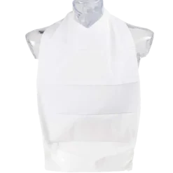 Bavoir adulte à usage unique avec poche de récupération blanc (carton de 900)