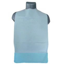 Bavoir adulte à usage unique avec poche de récupération bleu (carton de 500)