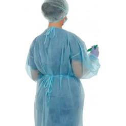 Blouses visiteurs non tissées bleues - taille unique (sachet de 10)