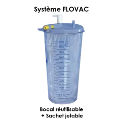 Bocal réutilisable pour poche de collecte jetable 2L Flovac