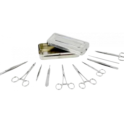 Boite de petite chirurgie complète en inox avec instruments Holtex