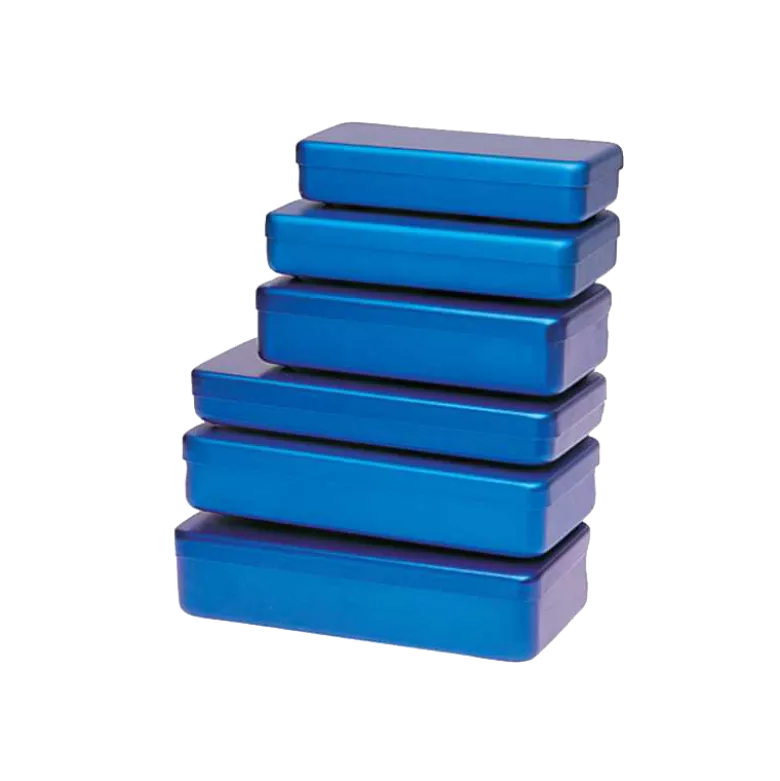 Boite de stérilisation en aluminium pour instruments - Coloris bleu