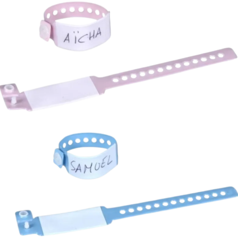 Bracelet d'identification nourrisson à inscription directe (sachet de 500)