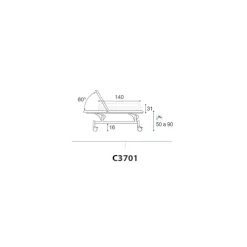 Brancard hydraulique 2 plans Ecopostural C3701T15 (1 moteur) + Tabouret et housse offerts