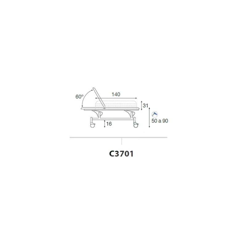 Brancard hydraulique 2 plans Ecopostural C3701T15 (1 moteur) + Tabouret et housse offerts
