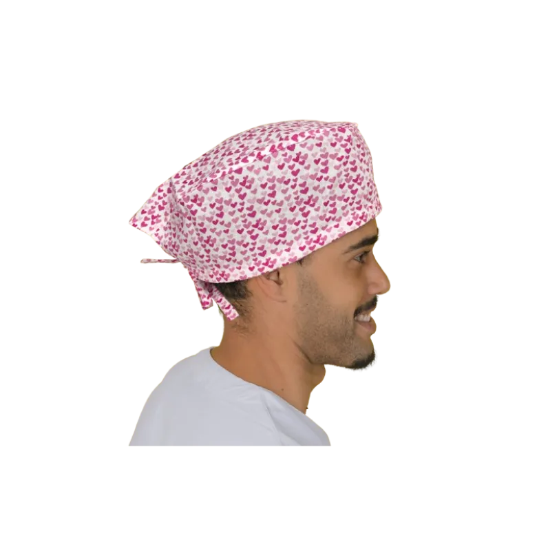 Calot chirurgical à motifs adapté aux cheveux courts ou longs