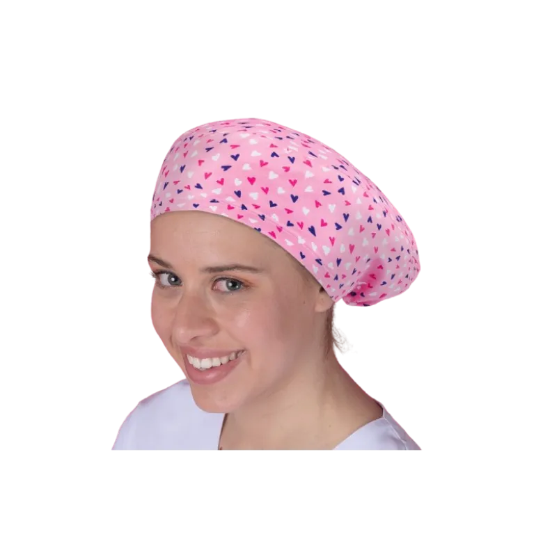 Calot chirurgical à motifs adapté aux cheveux courts ou longs