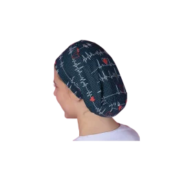 Calot chirurgical à motifs adapté aux cheveux courts ou longs