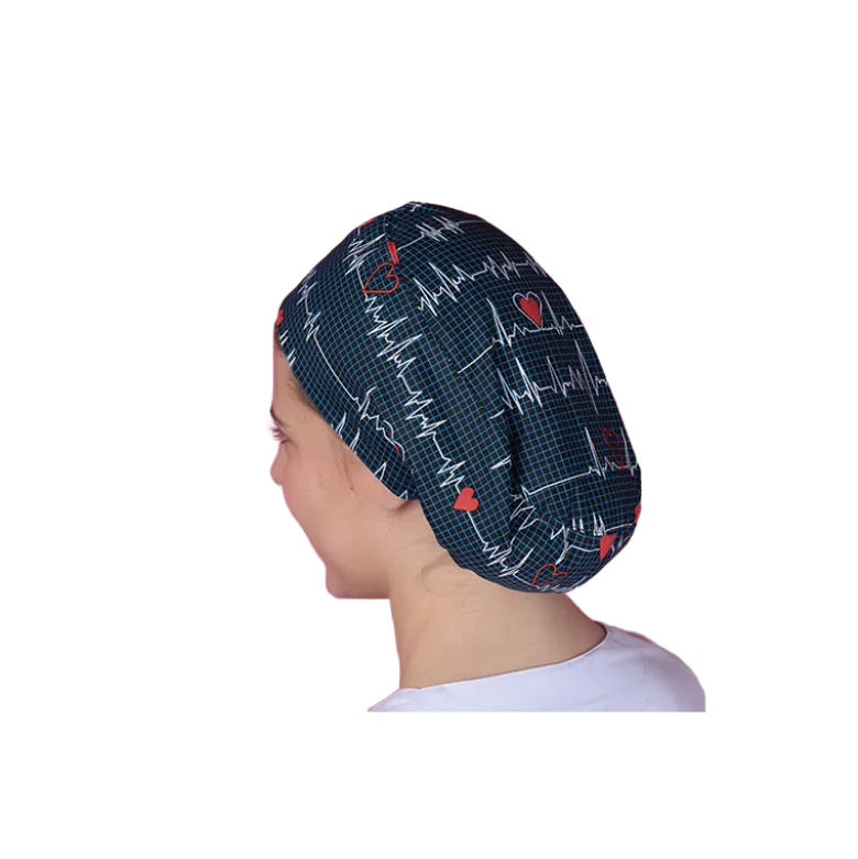 Calot chirurgical à motifs adapté aux cheveux courts ou longs