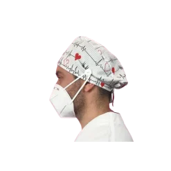 Calot chirurgical à motifs adapté aux cheveux courts ou longs