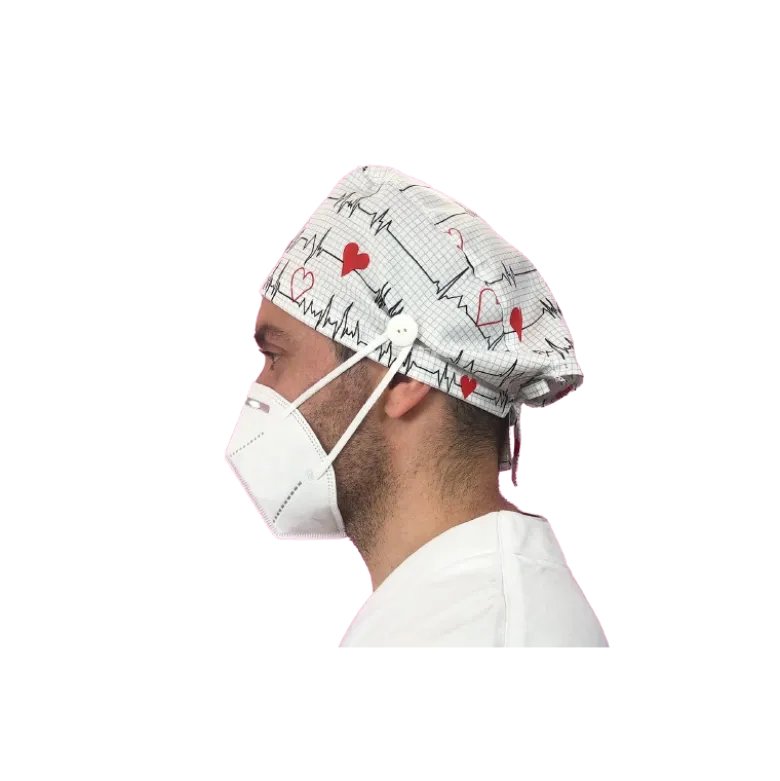 Calot chirurgical à motifs adapté aux cheveux courts ou longs