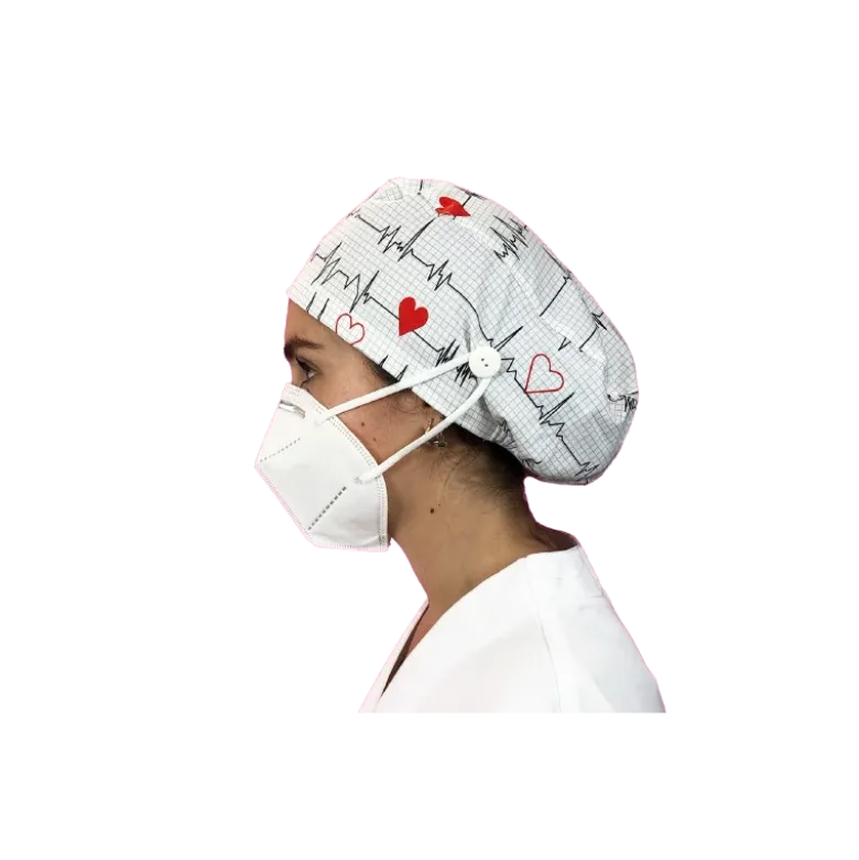 Calot chirurgical à motifs adapté aux cheveux courts ou longs