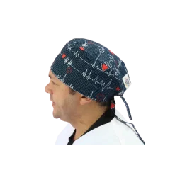 Calot chirurgical à motifs adapté aux cheveux courts ou longs