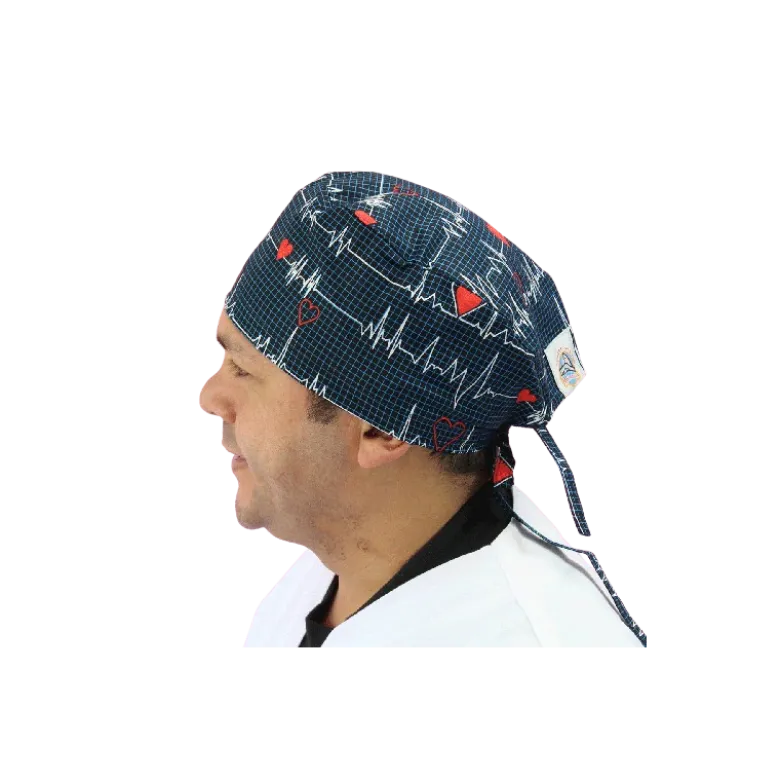 Calot chirurgical à motifs adapté aux cheveux courts ou longs
