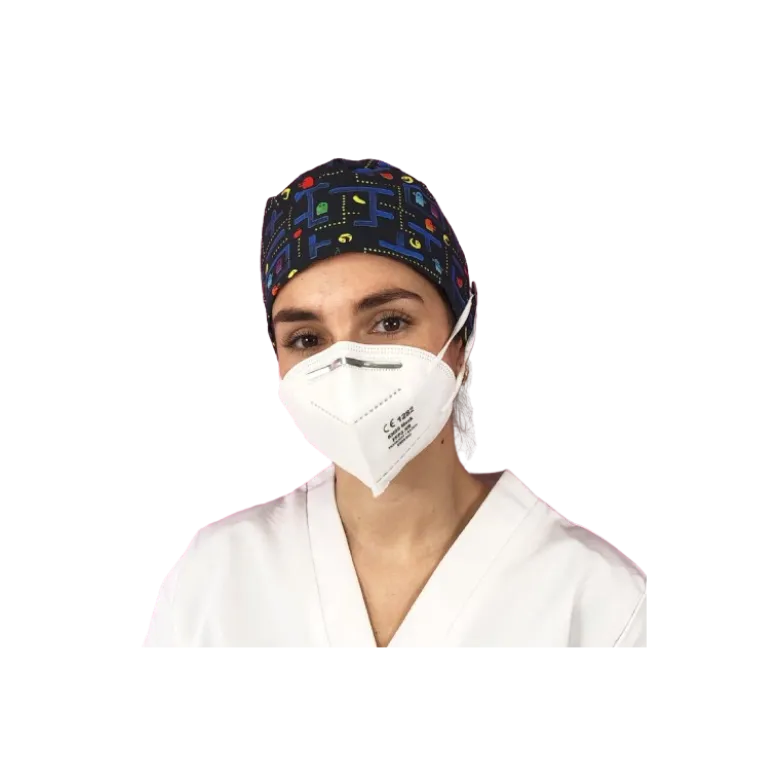 Calot chirurgical à motifs adapté aux cheveux courts ou longs