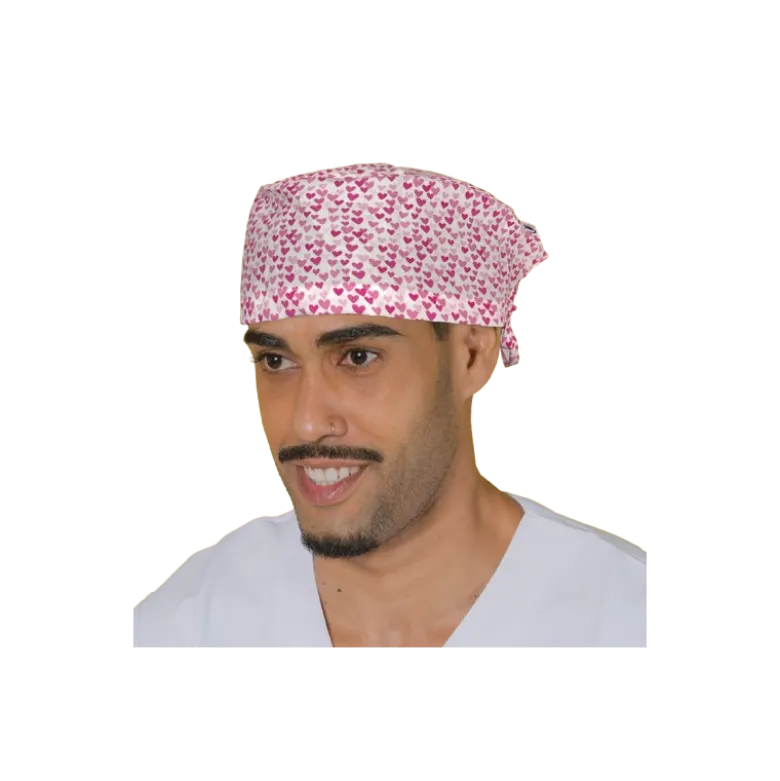 Calot chirurgical à motifs adapté aux cheveux courts ou longs