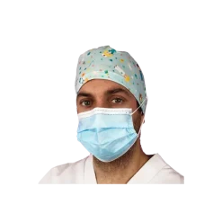 Calot chirurgical à motifs adapté aux cheveux courts ou longs