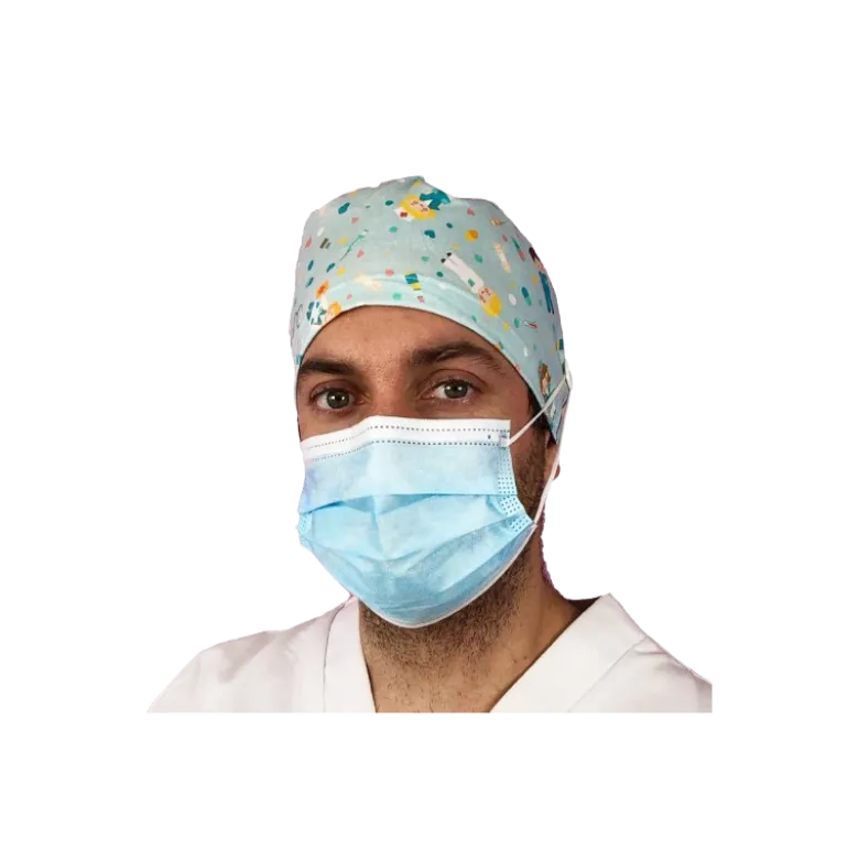 Calot chirurgical à motifs adapté aux cheveux courts ou longs