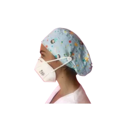 Calot chirurgical à motifs adapté aux cheveux courts ou longs