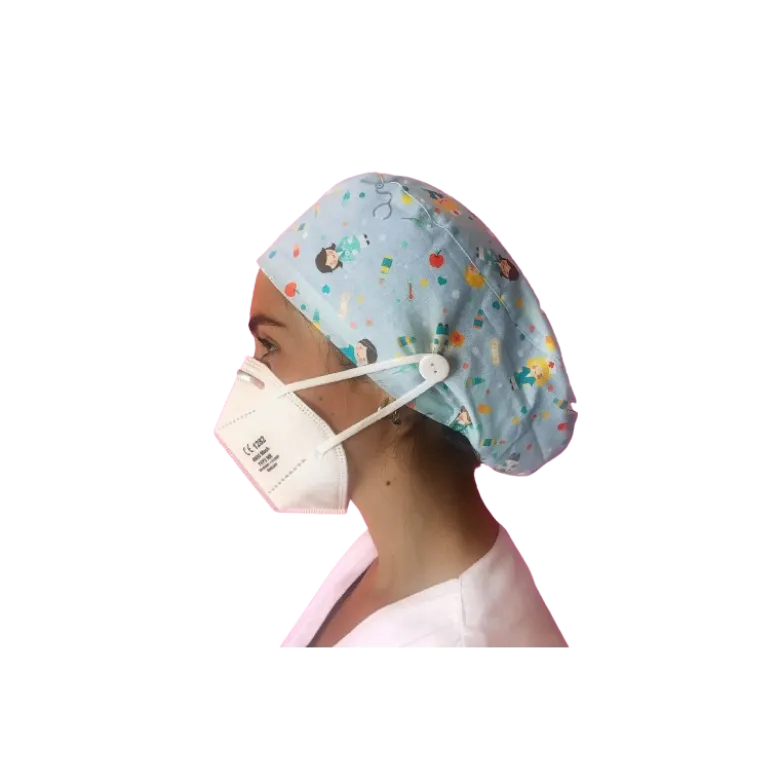 Calot chirurgical à motifs adapté aux cheveux courts ou longs