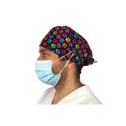 Calot chirurgical à motifs animaliers adapté aux cheveux courts ou longs