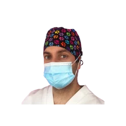 Calot chirurgical à motifs animaliers adapté aux cheveux courts ou longs