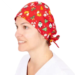 Calot chirurgical à motifs de noël en coton