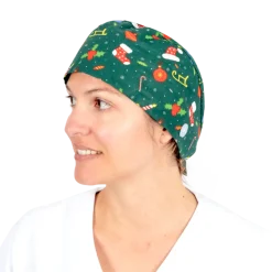 Calot chirurgical à motifs de noël en coton