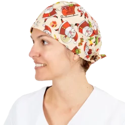Calot chirurgical à motifs de noël en coton