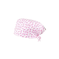 Calot chirurgical à motifs de rubans roses pour cheveux courts ou longs