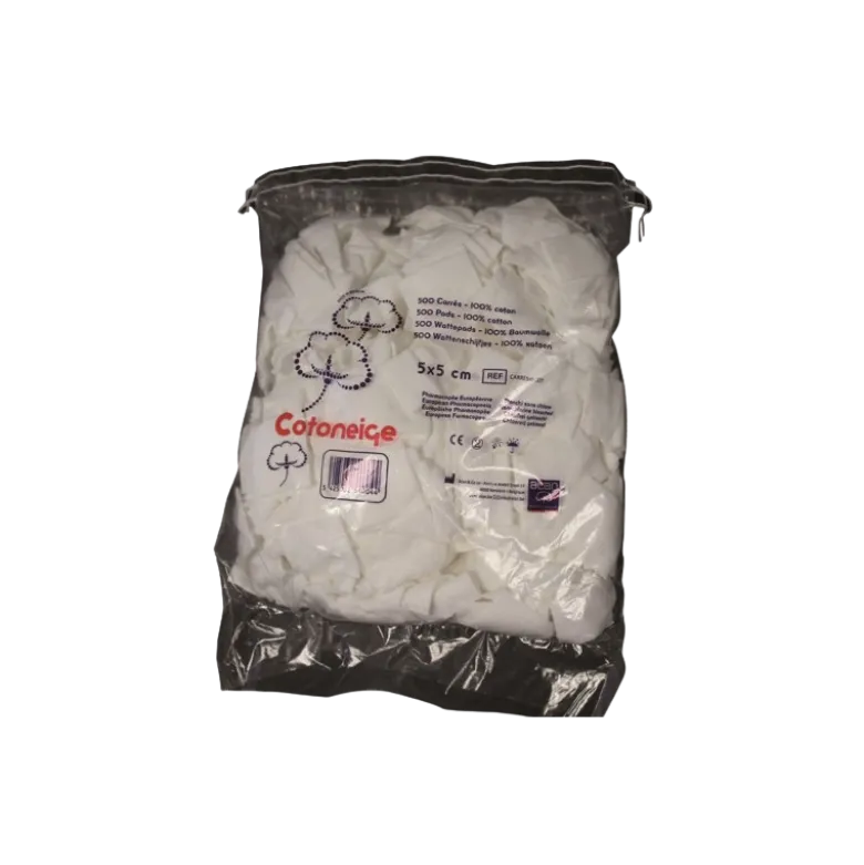Carrés de coton 5 x 5 cm (sachet de 500)