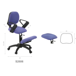 Chaise ergonomique Ecopostural S2606 et S2607 - Appui-genoux fixe