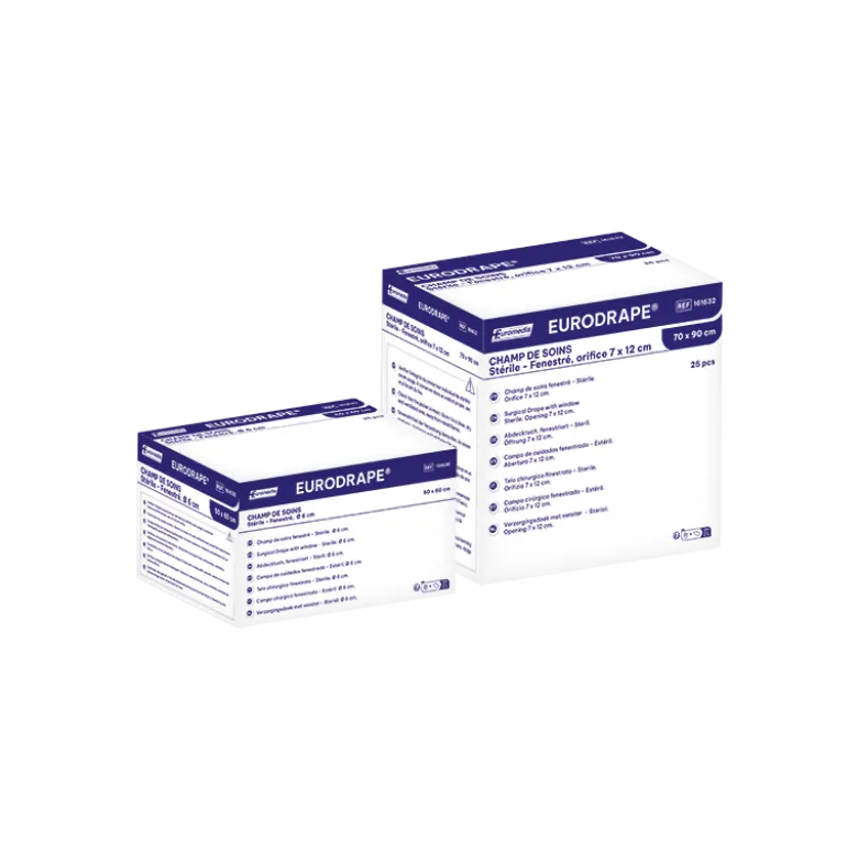 Champs de soins stériles Eurodrape fenestrés non adhésifs (boite de 25)