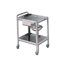 Chariot de soin avec tiroir et cuvette Gima (2 plateaux) - inox