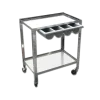 Chariot de soin avec tiroir Gima (2 plateaux) - inox