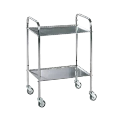 Chariot guéridon Lancart (2 plateaux) - inox
