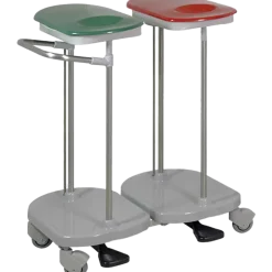 Chariot porte sac poubelle ou sac à linge avec couvercle Hidemar