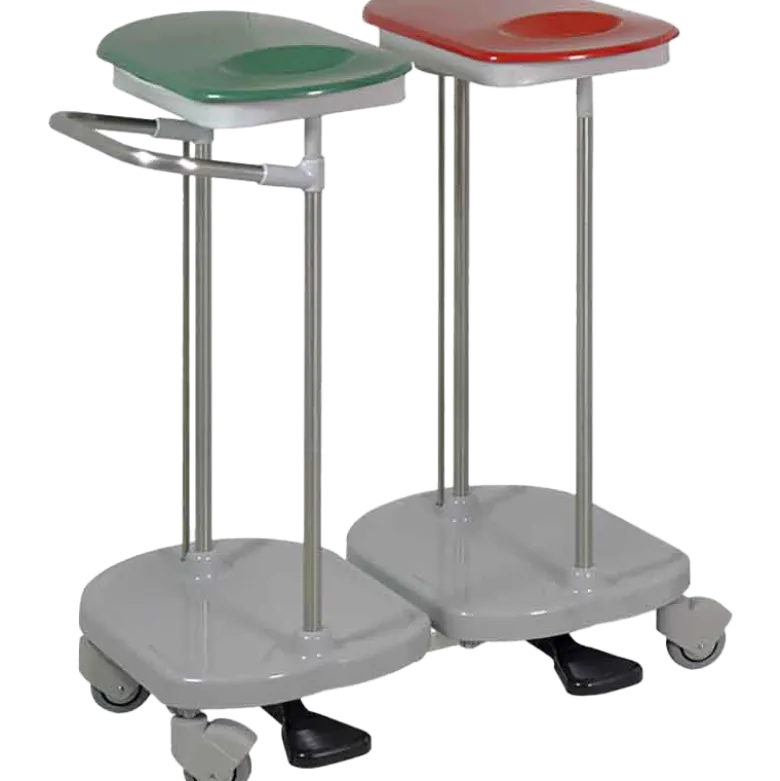Chariot porte sac poubelle ou sac à linge avec couvercle Hidemar