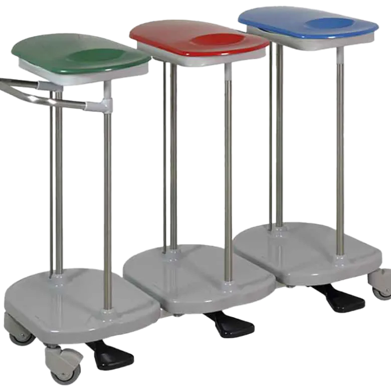 Chariot porte sac poubelle ou sac à linge avec couvercle Hidemar