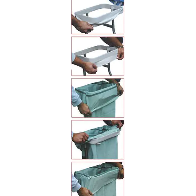 Chariot porte sac poubelle ou sac à linge avec couvercle Hidemar