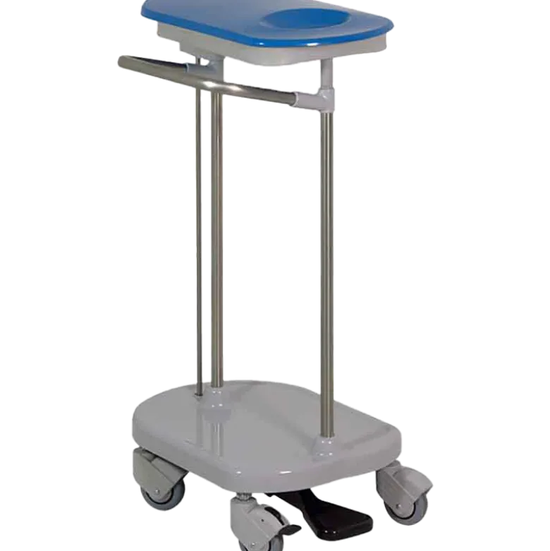 Chariot porte sac poubelle ou sac à linge avec couvercle Hidemar