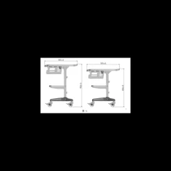 Chariot roulant pour échographes portables à ultrasons Edan U50 et DUS60